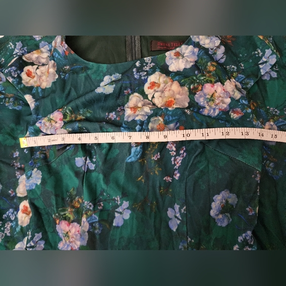 Dress Tells Green Floral Dress Women's XS - Picture 9 of 10